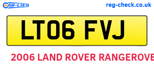 LT06FVJ are the vehicle registration plates.