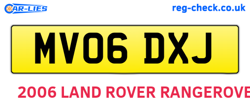 MV06DXJ are the vehicle registration plates.