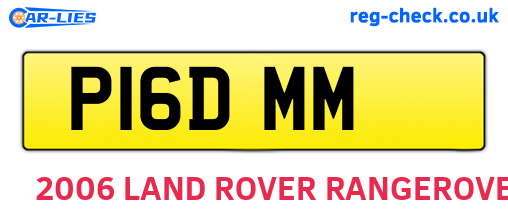 P16DMM are the vehicle registration plates.