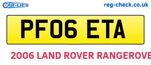 PF06ETA are the vehicle registration plates.