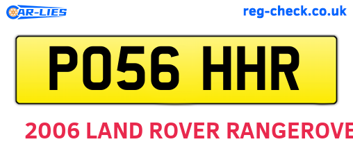 PO56HHR are the vehicle registration plates.