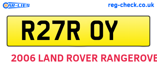 R27ROY are the vehicle registration plates.