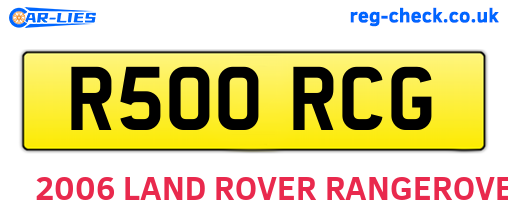 R500RCG are the vehicle registration plates.