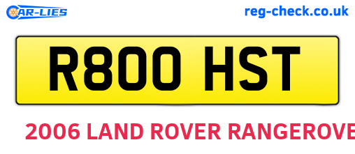 R800HST are the vehicle registration plates.