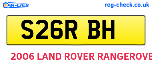 S26RBH are the vehicle registration plates.