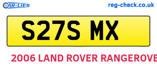 S27SMX are the vehicle registration plates.