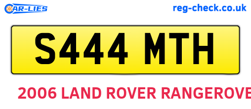 S444MTH are the vehicle registration plates.