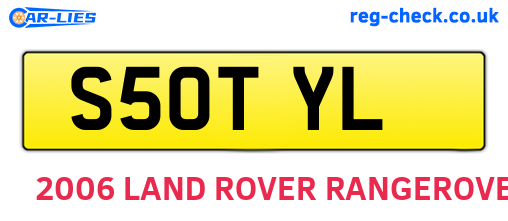 S50TYL are the vehicle registration plates.