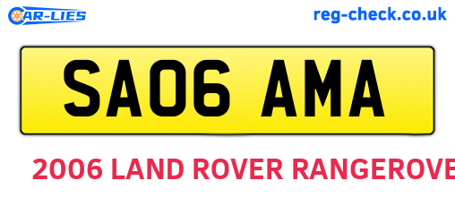 SA06AMA are the vehicle registration plates.
