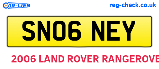 SN06NEY are the vehicle registration plates.