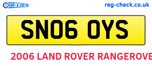 SN06OYS are the vehicle registration plates.