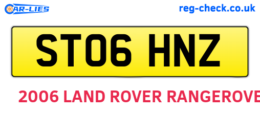 ST06HNZ are the vehicle registration plates.