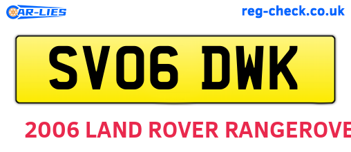 SV06DWK are the vehicle registration plates.