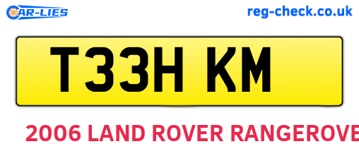 T33HKM are the vehicle registration plates.