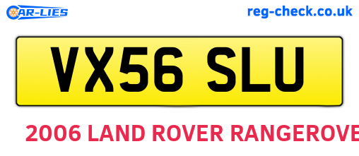 VX56SLU are the vehicle registration plates.