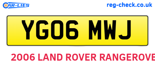 YG06MWJ are the vehicle registration plates.