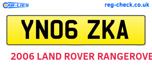 YN06ZKA are the vehicle registration plates.