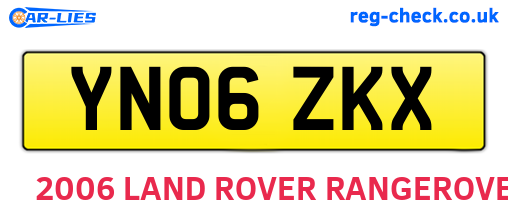 YN06ZKX are the vehicle registration plates.
