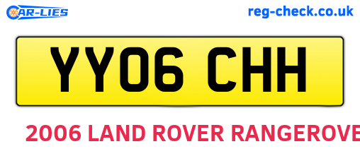 YY06CHH are the vehicle registration plates.