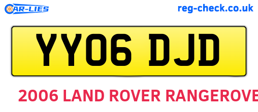 YY06DJD are the vehicle registration plates.