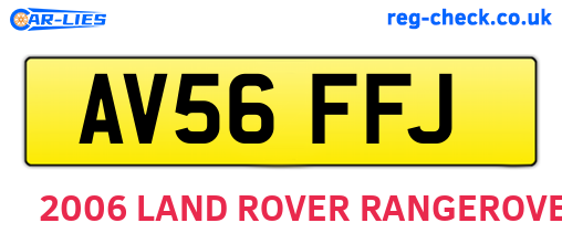 AV56FFJ are the vehicle registration plates.