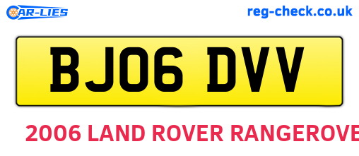 BJ06DVV are the vehicle registration plates.