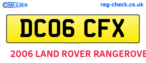 DC06CFX are the vehicle registration plates.