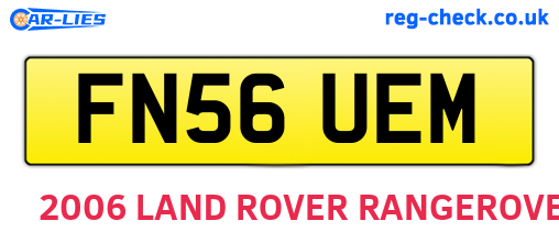 FN56UEM are the vehicle registration plates.