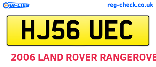 HJ56UEC are the vehicle registration plates.