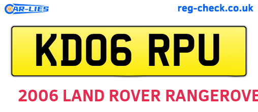 KD06RPU are the vehicle registration plates.