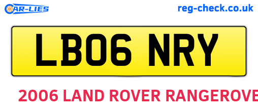 LB06NRY are the vehicle registration plates.