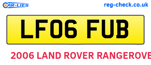 LF06FUB are the vehicle registration plates.