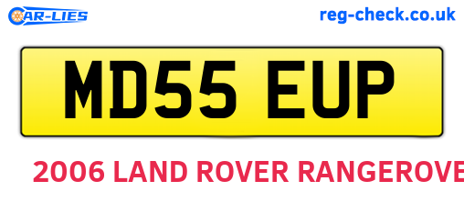 MD55EUP are the vehicle registration plates.