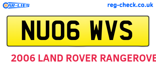 NU06WVS are the vehicle registration plates.