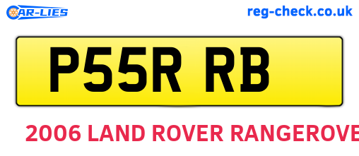 P55RRB are the vehicle registration plates.