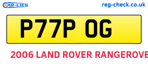 P77POG are the vehicle registration plates.