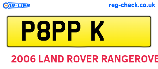P8PPK are the vehicle registration plates.