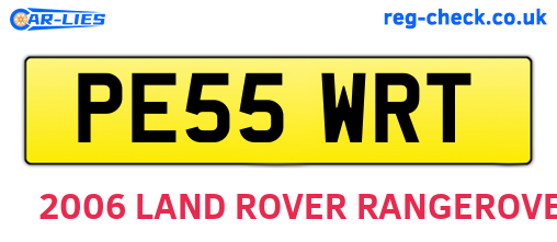 PE55WRT are the vehicle registration plates.