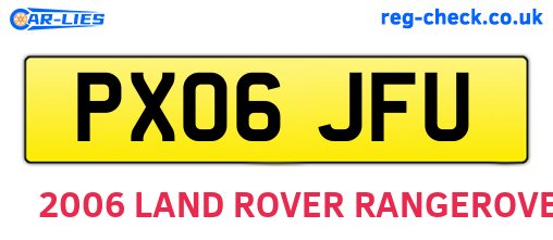 PX06JFU are the vehicle registration plates.
