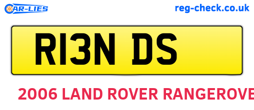 R13NDS are the vehicle registration plates.