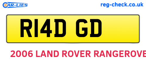 R14DGD are the vehicle registration plates.