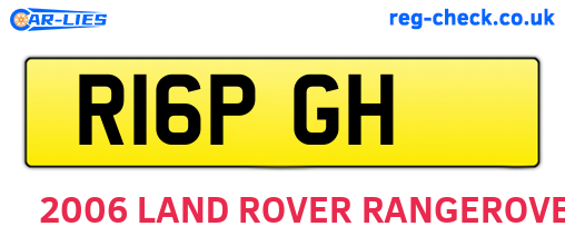 R16PGH are the vehicle registration plates.