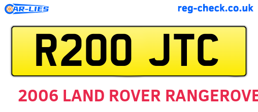 R200JTC are the vehicle registration plates.