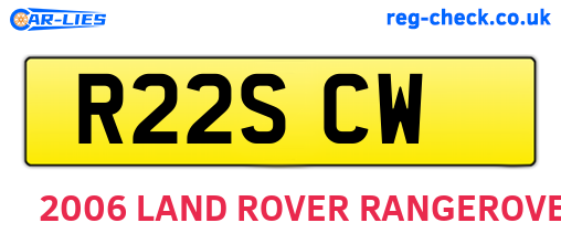 R22SCW are the vehicle registration plates.