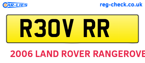 R30VRR are the vehicle registration plates.