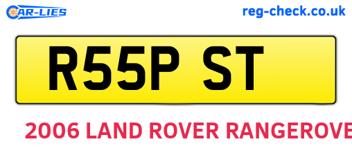 R55PST are the vehicle registration plates.
