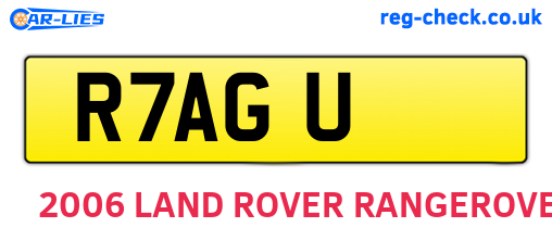 R7AGU are the vehicle registration plates.