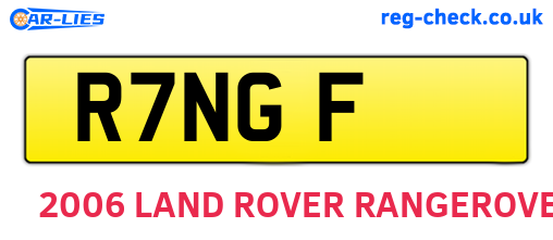 R7NGF are the vehicle registration plates.