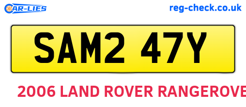 SAM247Y are the vehicle registration plates.