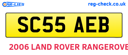 SC55AEB are the vehicle registration plates.